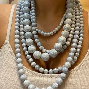 5 strand marble beaded necklace